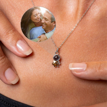 Astronaut Photo Necklace Photo Personalised Necklace - Photo Necklace - Photo Projection Necklace Necklace Brother & Sisters